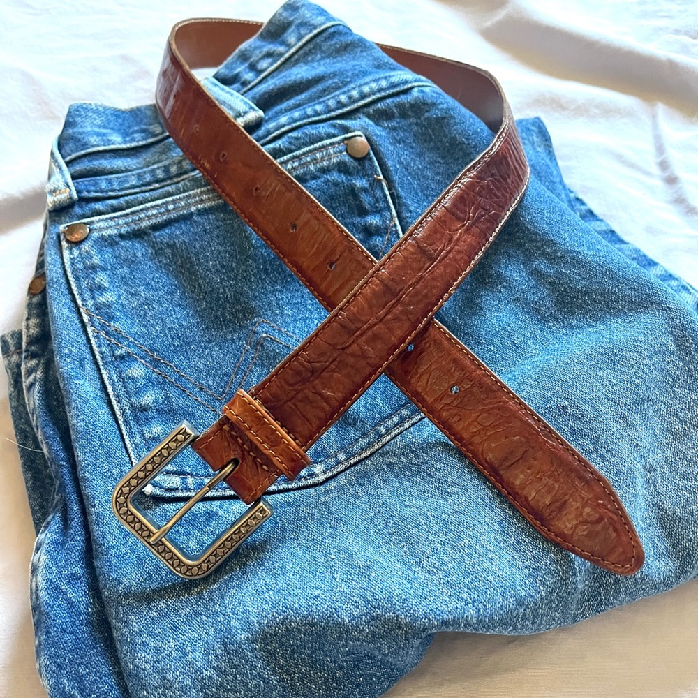 Vintage GAP Brown Leather Distressed Western Style Belt Size Women’s Medium